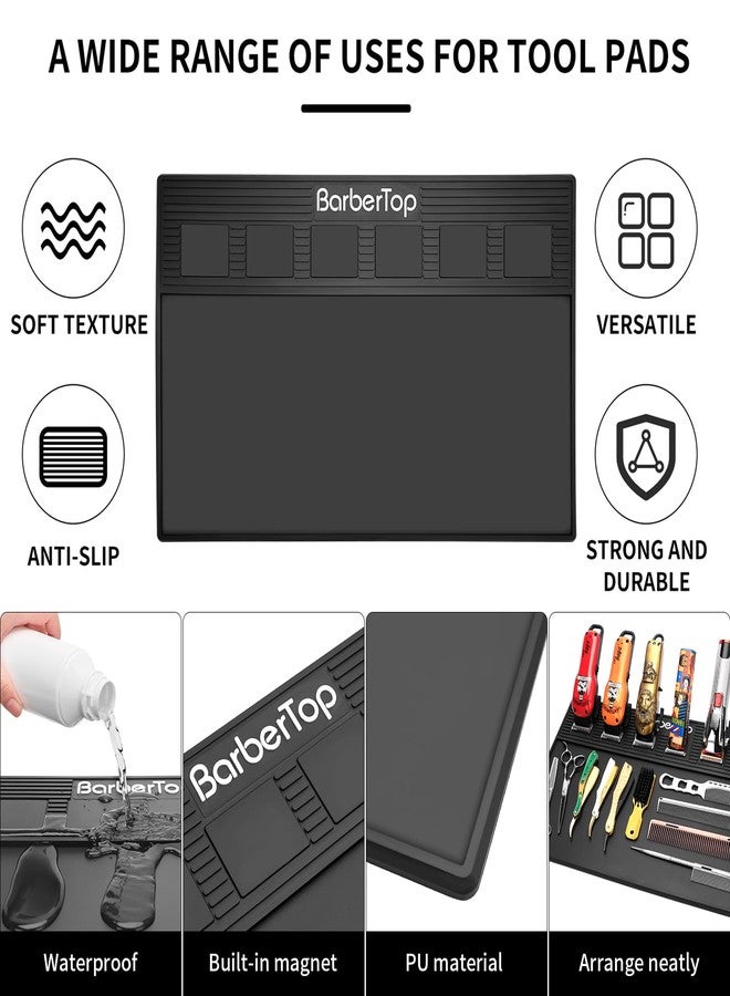 BarberTop Magnetic Barber Mat with 6 Magnets - 19.3"x12.6" Non-Slip Tool Organizer for Clippers, Station Table Pad | Barber Mats for Grooming, Salon & Home Use - Image 5